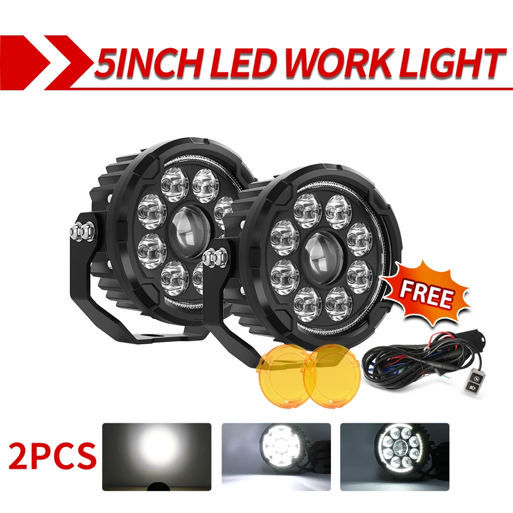 CO LICHT 5 "Motorfiets Extra Lamp Externe 12V 24V Voor BMW R1200 GS R1250GS 1250LC ADV k1600B Hoge Dimlicht Amber Wit DRL