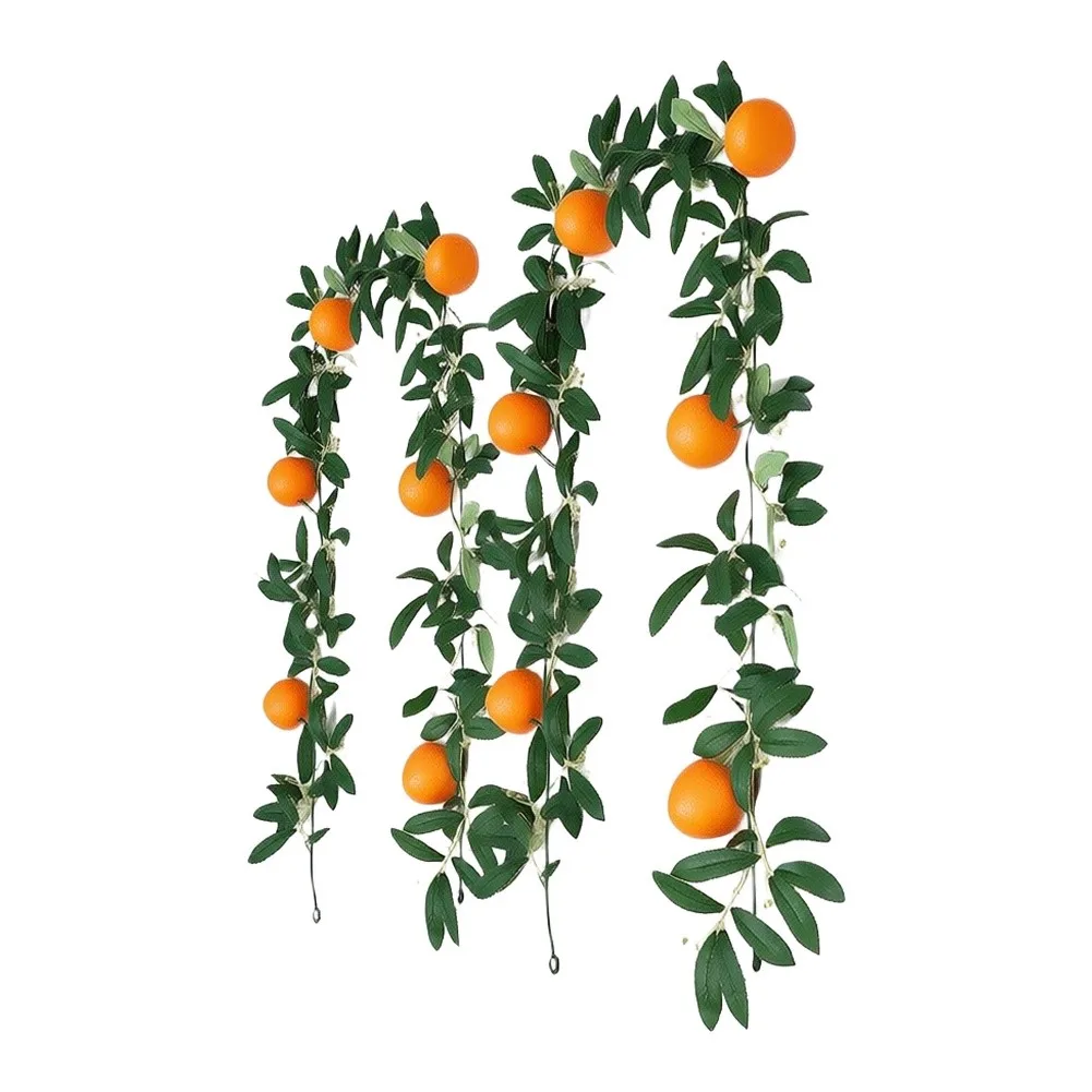 175cm Flexible Artificial Orange Fruit Vine Garland for Indoor Wall Hanging Table Centerpiece and Shelf Display