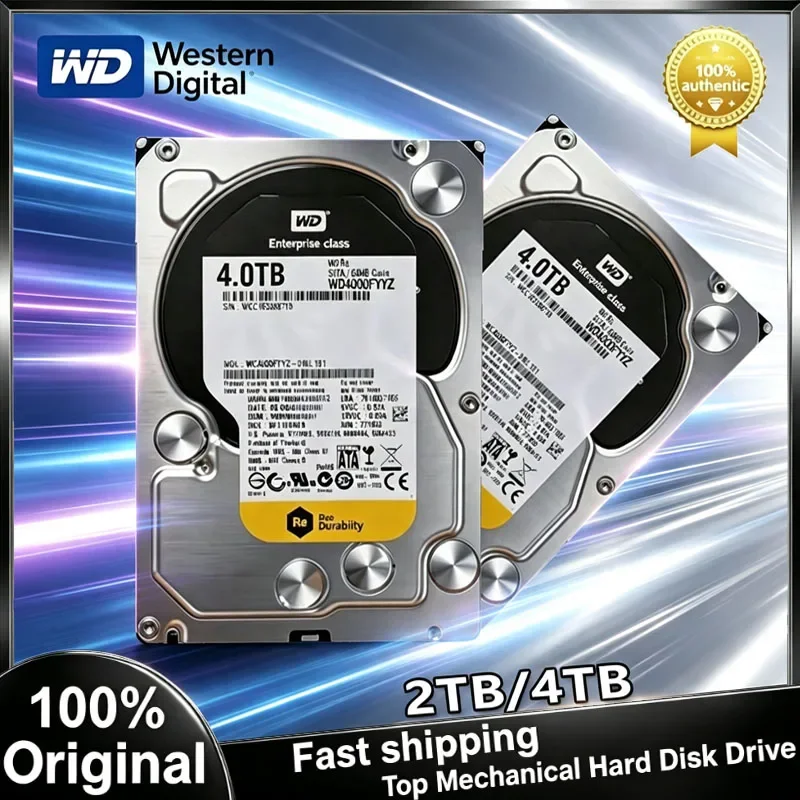2026 WD Black Gold 4TB 2TB Red NAS Hard Disk Drive 3.5" Internal Hard Drive 5400RPM SATA 6Gb/s 64MB Cache For Desktop