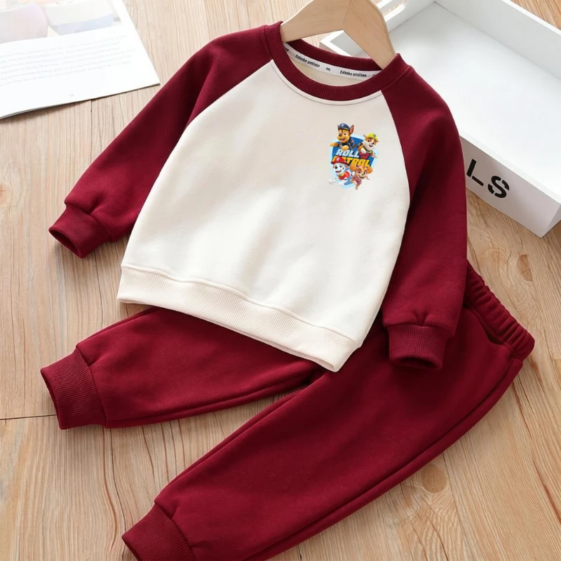 2026 Autumn New Style Children's Paw Patrol Printed Casual Hoodies and Long Pants Two Piece Sets Boys Tracksuits Sweatshirts Set