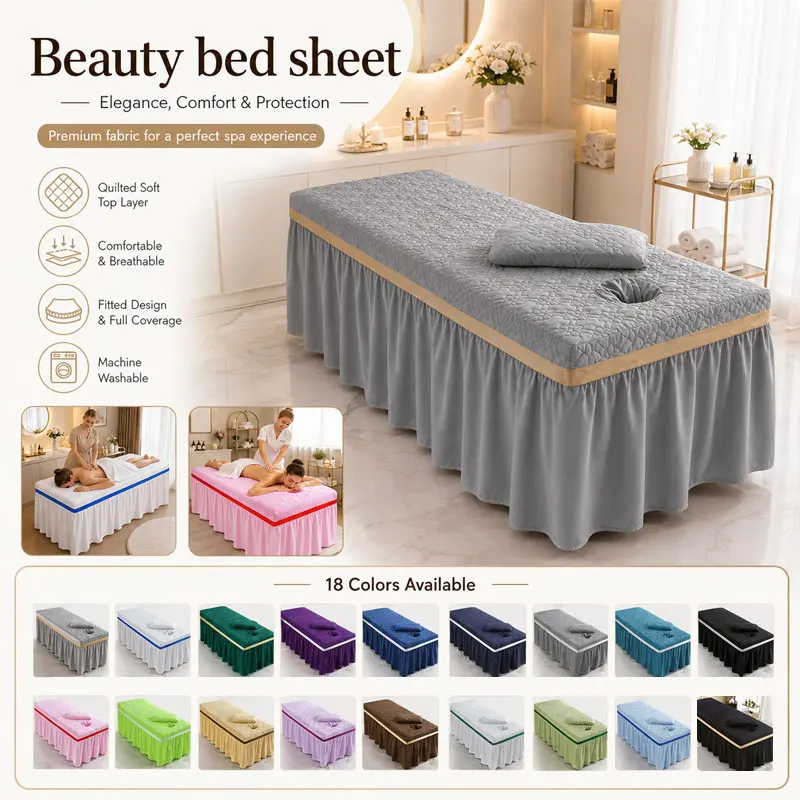 Thicken Beauty Bed Cover Massage Therapy Body Care Salon Spa Mattress Cover With Face Hole Beauty Bed Cover&Pillowcase