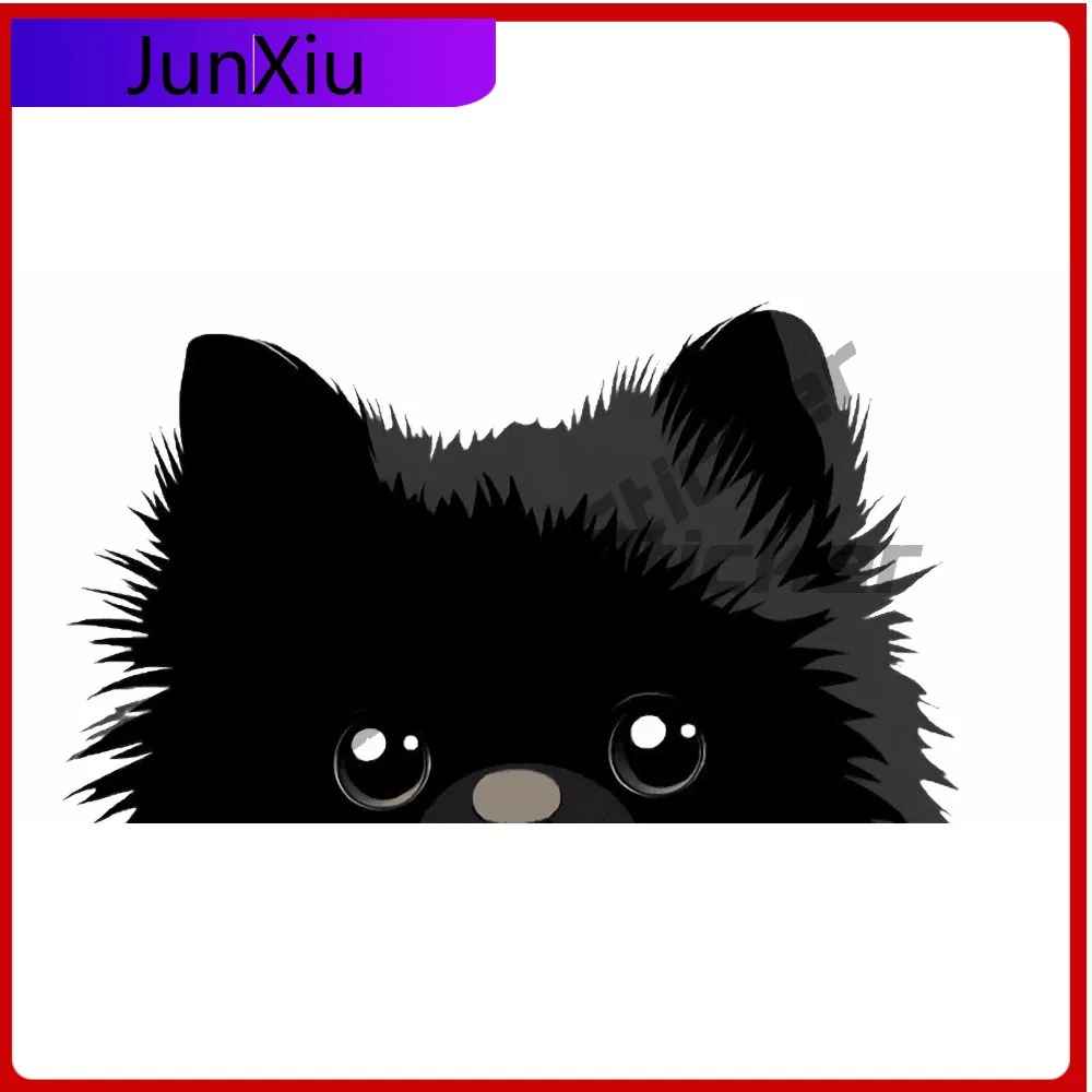 

Peeking Pomeranian Black Silhouette Cool Car Laptop Window Bumper Waterproof Vinyl Decal Sticker Unique Retro Unique Cool