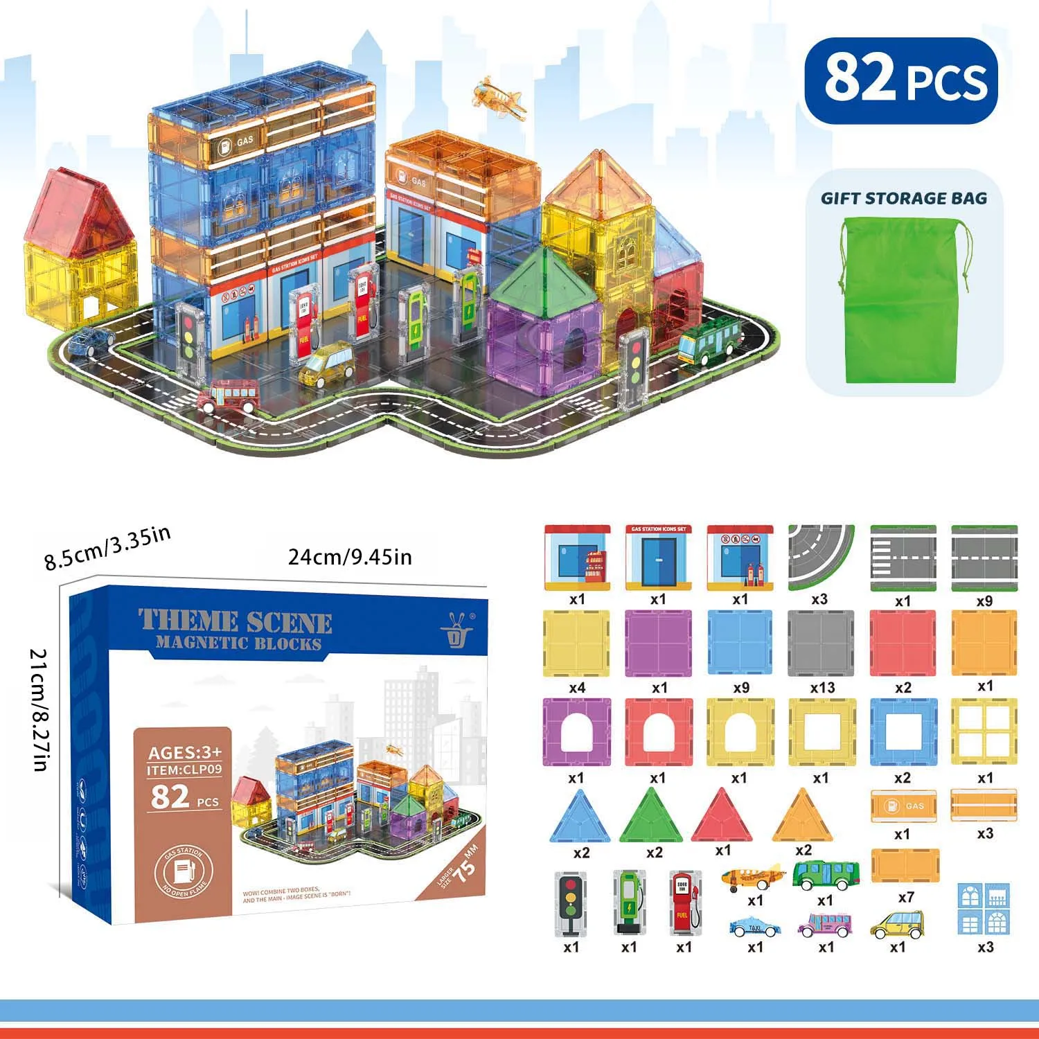 Kind Magnetische Fliesen Straße Set Junge Spielzeug Tankstelle Magnetische Fliesen Szene Bau Straße Gebäude Vorschule Aktivitäten Sensorischen Spielzeug