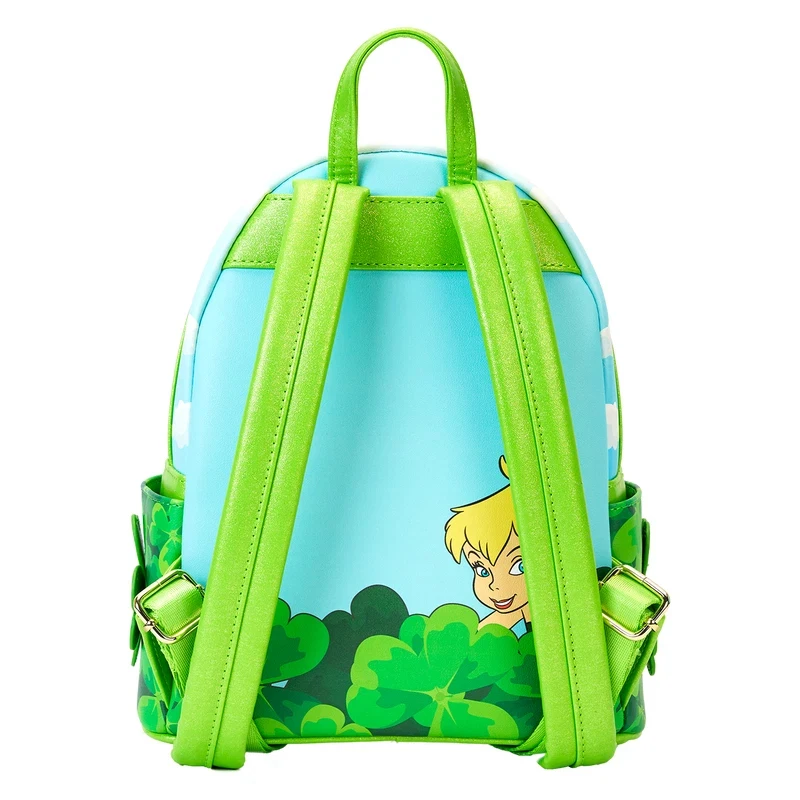 5 Styles Loungefly Women's Teal Tinkerbell Print Glow Clock Mini Backpack view 6