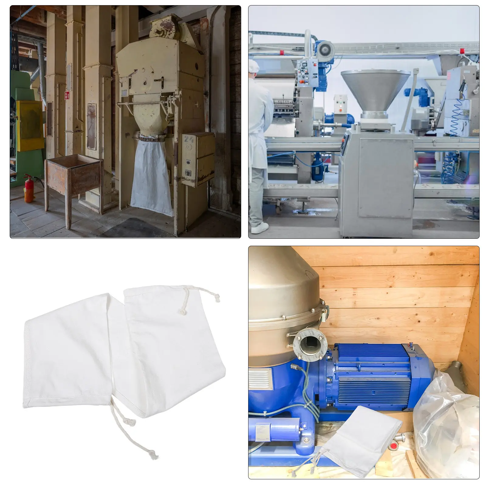 Industrial Grade Canvas Discharge Bag for Flour Rice Grinders Feed Collection Bran Grain Catcher Multipurpose Milling