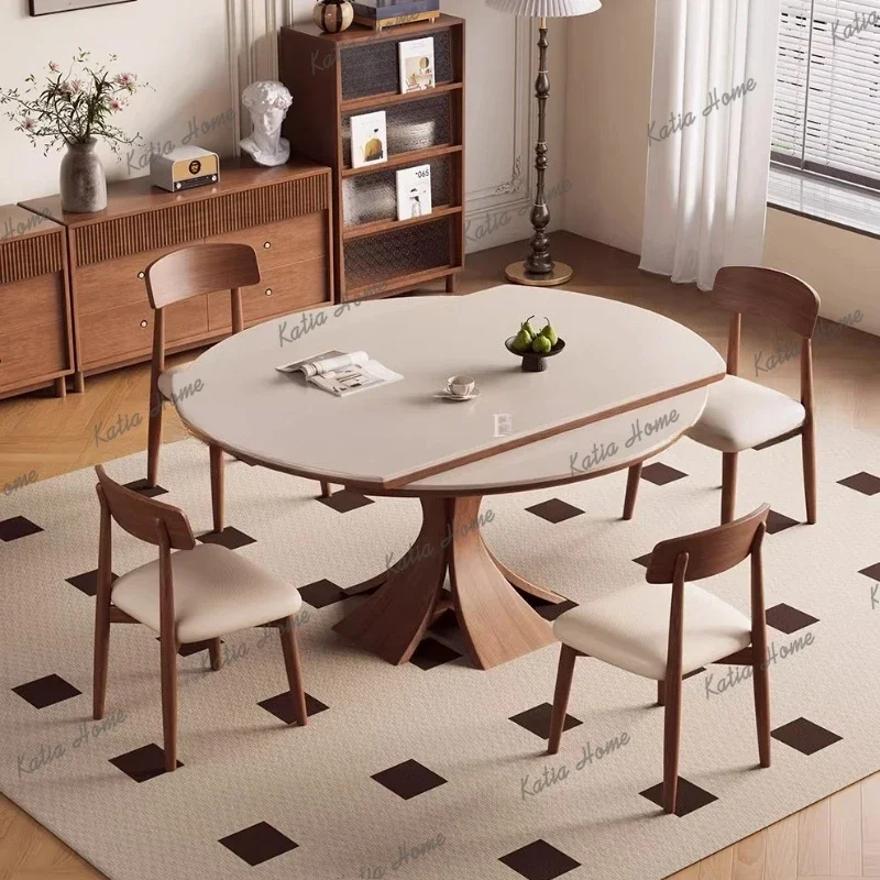 LD Medieval Retractable Dining Table Creative Rock Slab Cleaning Dining Table Italian Luxury Home Furniture