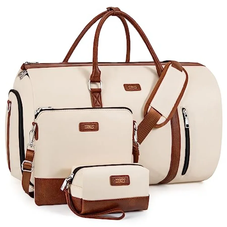 

Convertible 2-in-1 Garment Bags for Travel, 50L Carry On Garment Duffle Bag With Shoe Compartment Large Weekender Bag for Women