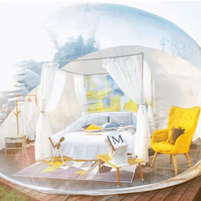 3/4/5 เมตรโปร่งใส Inflatable Bubble Party เต็นท์/Inflatable Clear Bubble Outdoor Camping เต็นท์เครื่องเป่าลม