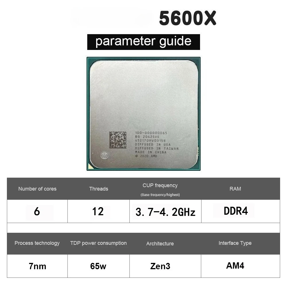 JGINYUE A520 Motherbaord AMD Ryzen 5 5600X DDR4 32GB 3200MHz Suopprt M.2 NVME Juego de juegos de doble canal