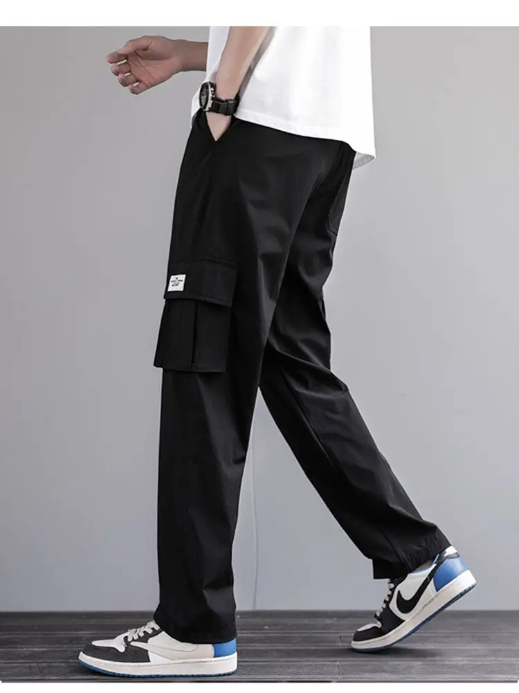 2025 New Spring and Autumn Straight Versatile Wide-leg Quick-drying Work Pants Casual Droop Men Thin Trousers