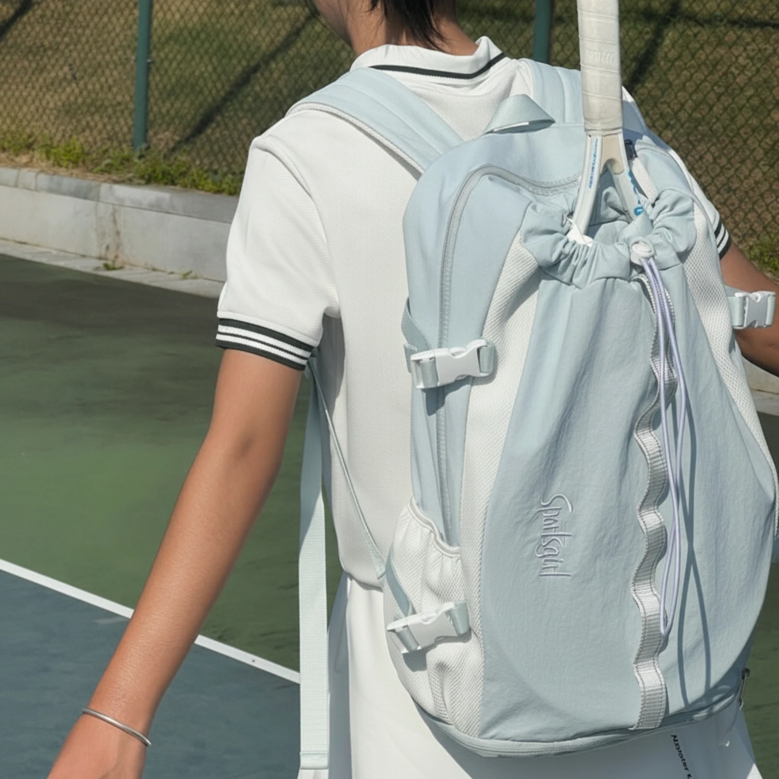 Tennis Bag with Shoe Compartment Separate Tennis Backpack with Shoe Compartment Badminton Bag Reflective for Sports Training