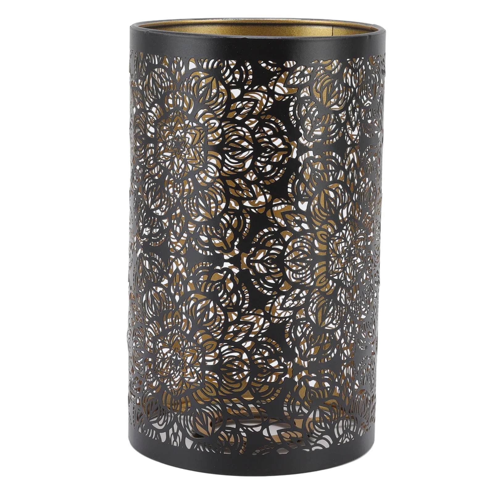 ZK40 Lamp Shade Hollow Carving Metal Cylindrical Circular Pattern E27 E26 Detachable Decorative Nightstand Table Lamp Shade