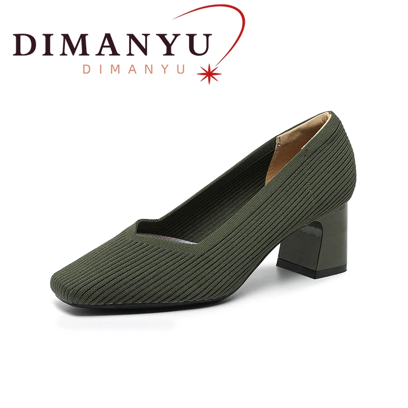 DIMANYU Formal Shoes Women Fashion 2024 Spring New Square Headed Women High Heels Large Size 41 42 43 Women Dress Shoes