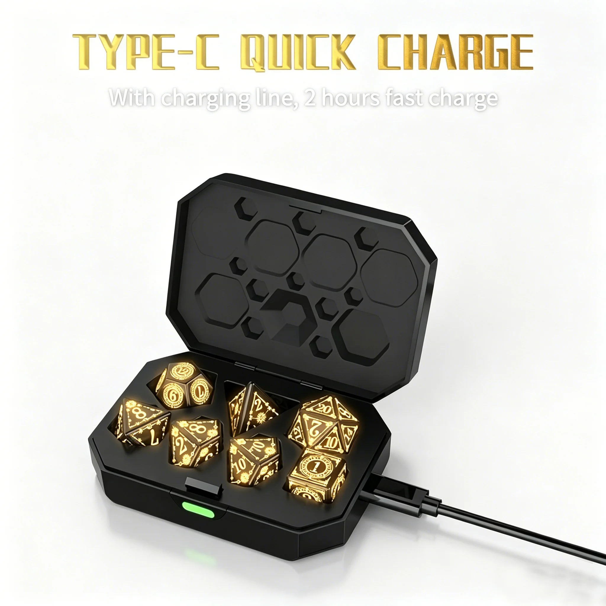 

LED Electronic Dice Set with Charging Case, Polyhedral D&D Dice, for the “Dungeons & Dragons” tabletop role-playing game