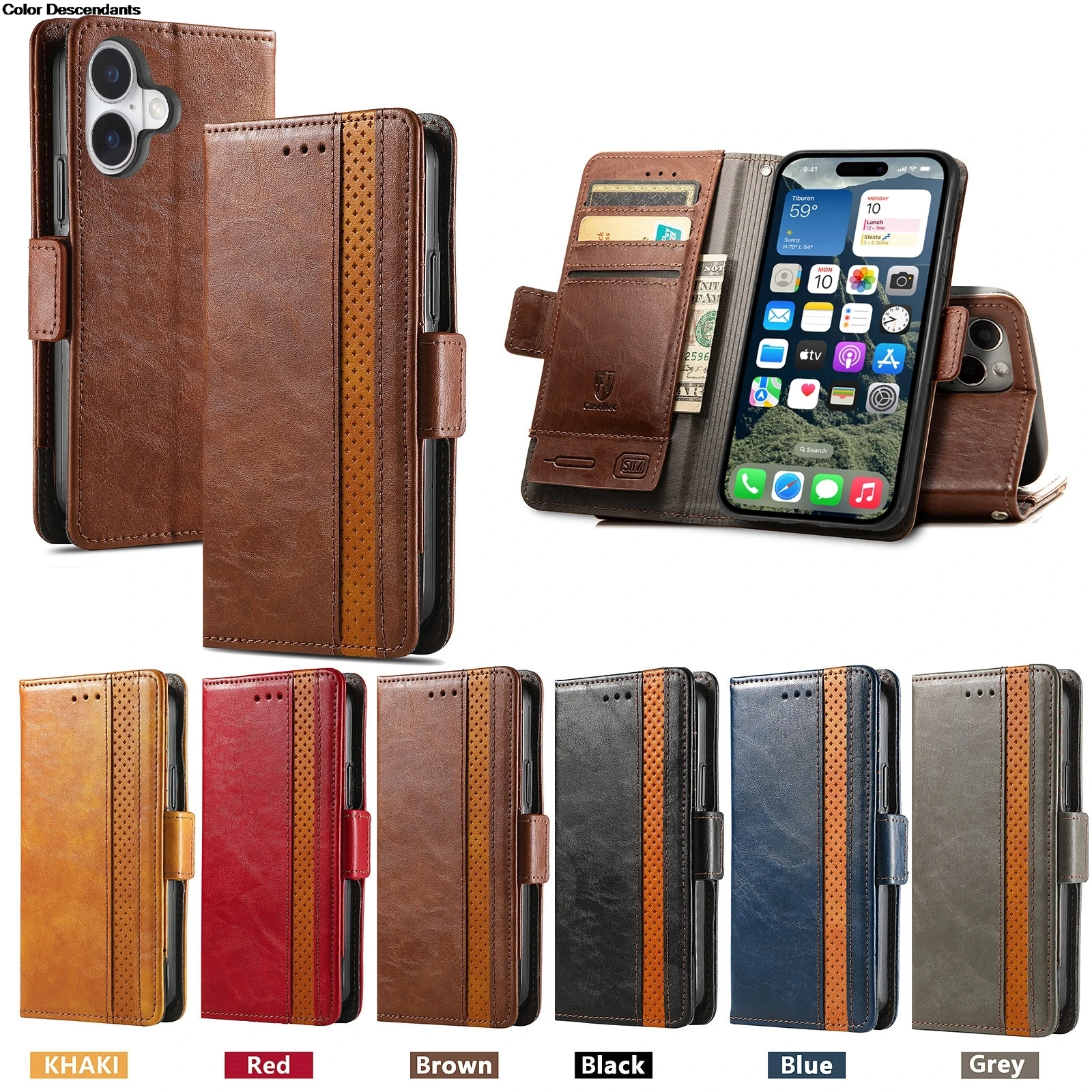 

Business Flip Stand Leather Case For Samsung Galaxy S24 Ultra S23 Plus S22 S21 S20 FE A52 A53 A54 A55 5G A73 Wallet Book Cover