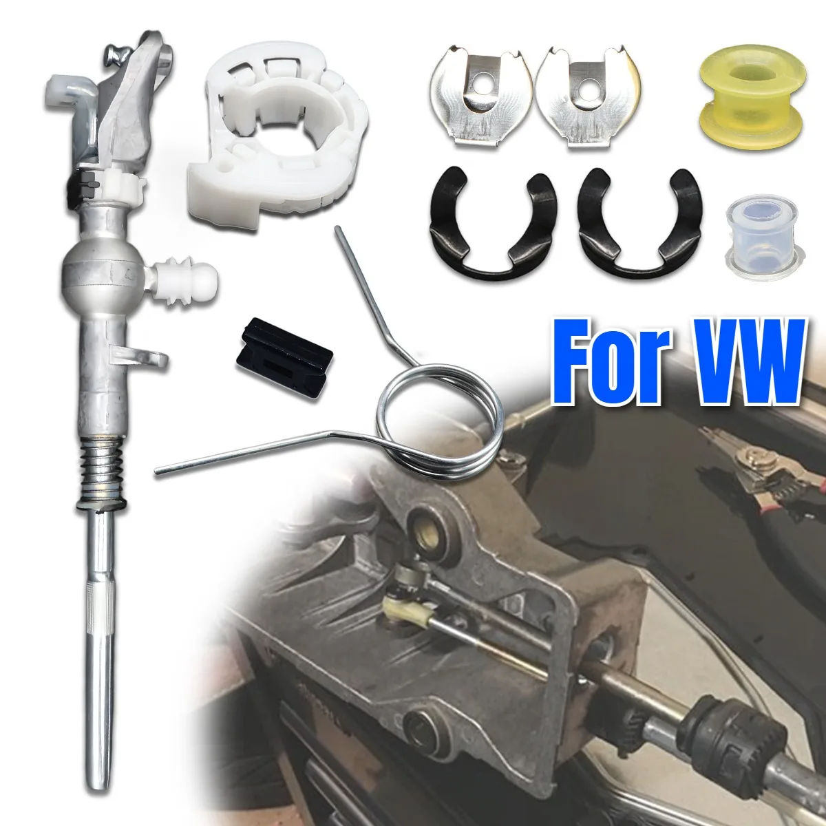 10pcs For VW Golf Plus MK5 MK6 Scirocco Touran Gearshift Lever Rebuild Kit with Cable Bushing Lock Washer 1K0711116 1K0711265