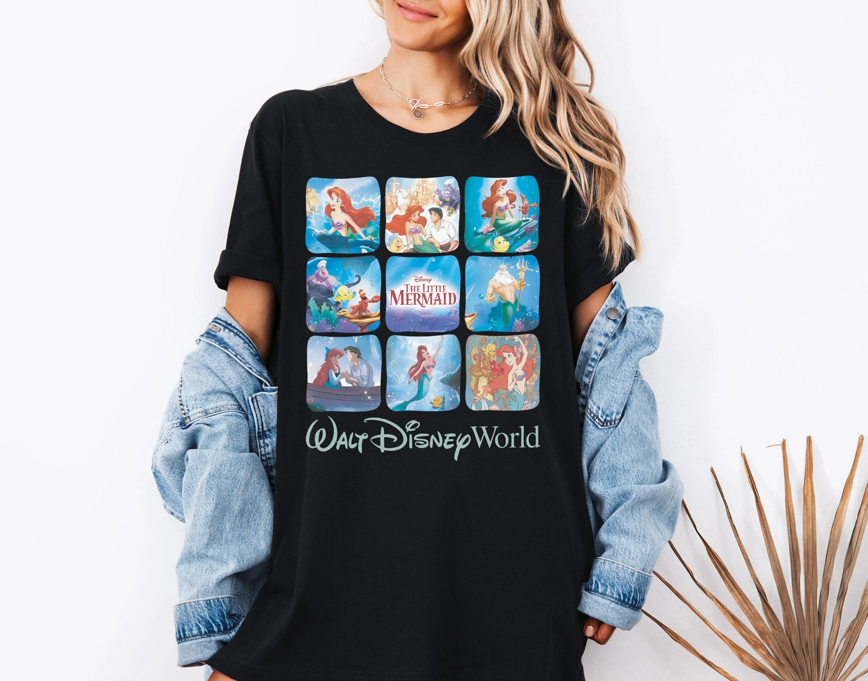 Disney Princess Ariel and Prince Eric T-shirt Women's T-shirt New Men's and Women's Casual Fashion Street Wear