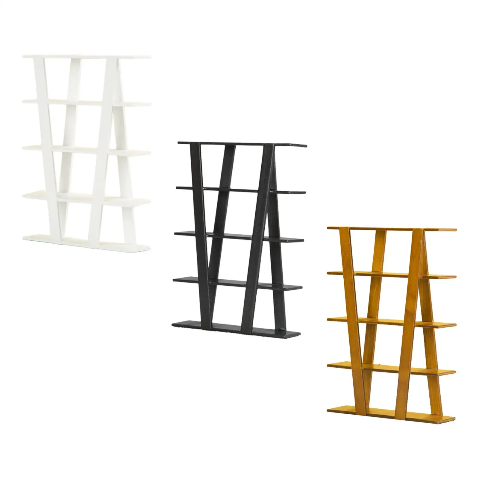 رف خشبي 1:12 بيت الدمية لعبة التظاهر المصغرة رف عرض الخشب أرفف التخزين