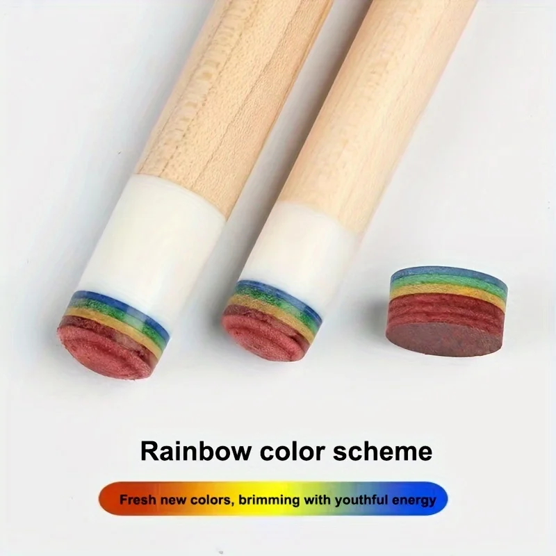 

Rainbow leather head multi-layer billiard cue leather head color Snooker small head cue leather head big head cue accessories 11