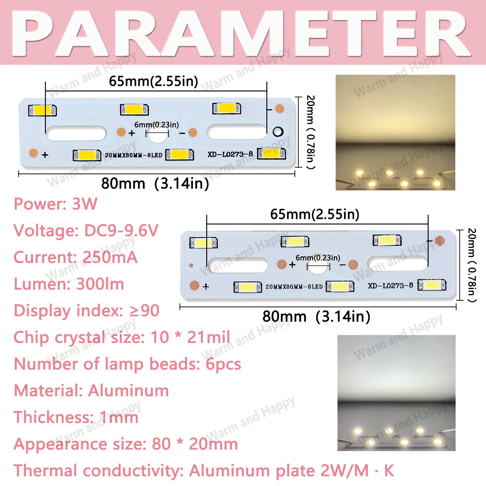 1pcs 4pcs 10pcs 3W DC9-9.6V LED COB Dual Color Strip Chip 250mA Outdoor Wall Lamp Bedroom Bedside Lamp Lighting Fixture