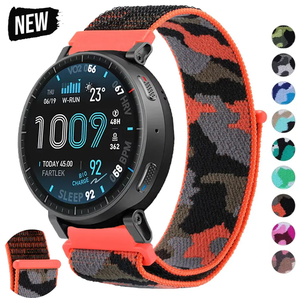 Bracelet en Nylon Correa 22mm pour Amazfit Active Max 48mm/ALANCE 2 BIP 6 5 UNITY, pour Realme Watch 5/Watch S2/S SPro, Bracelet de Sport