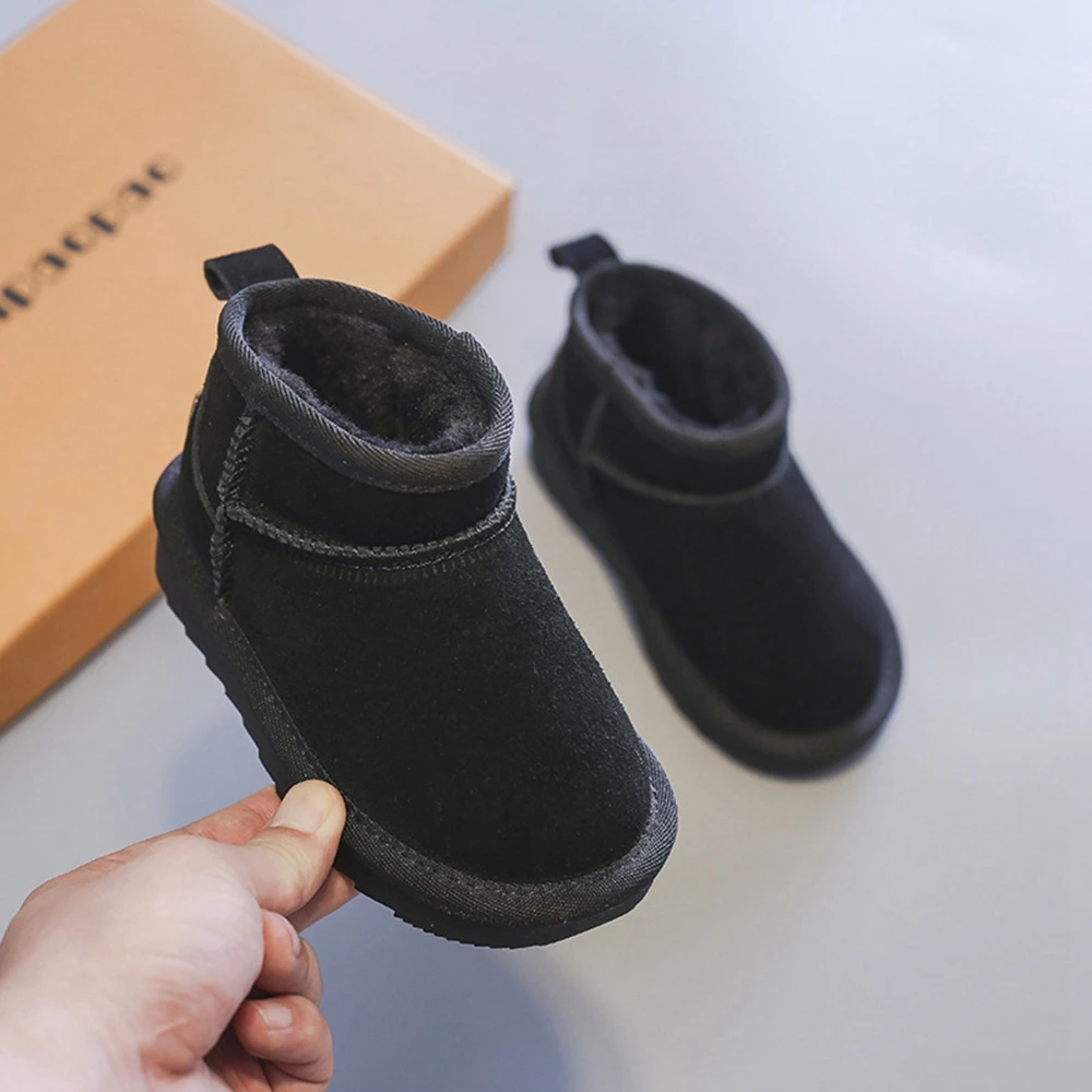 Crianças botas de neve para meninos meninas médio grande crianças outono inverno quente térmico grosso botas de pelúcia 2024 novo clássico