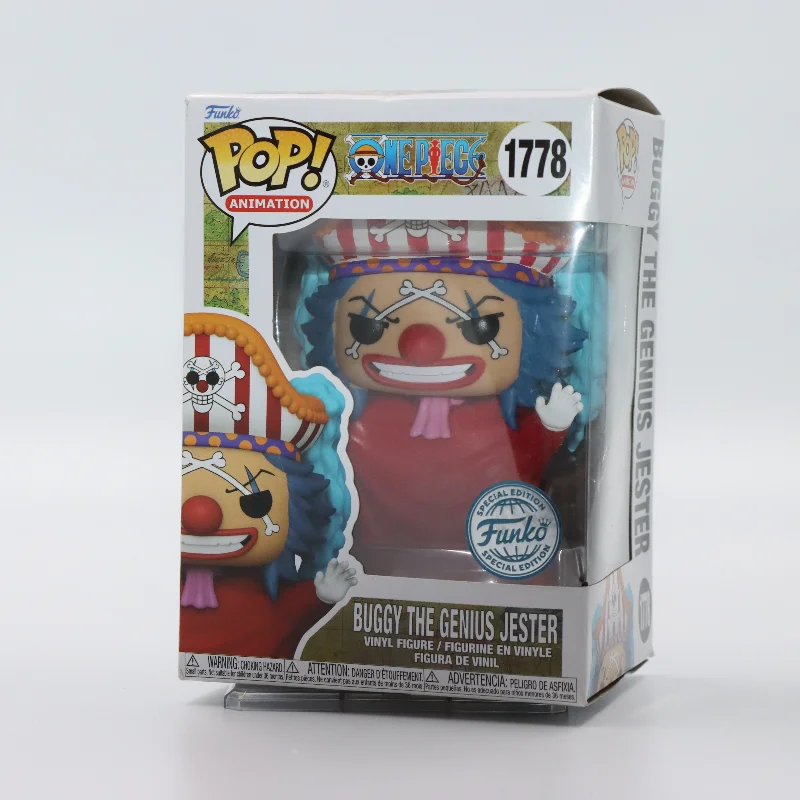 Original Funko Pop One Piece Collaboration Buggy The Genius Jester Limited Edition Vinyl Collectible Action Figure Toy Gift