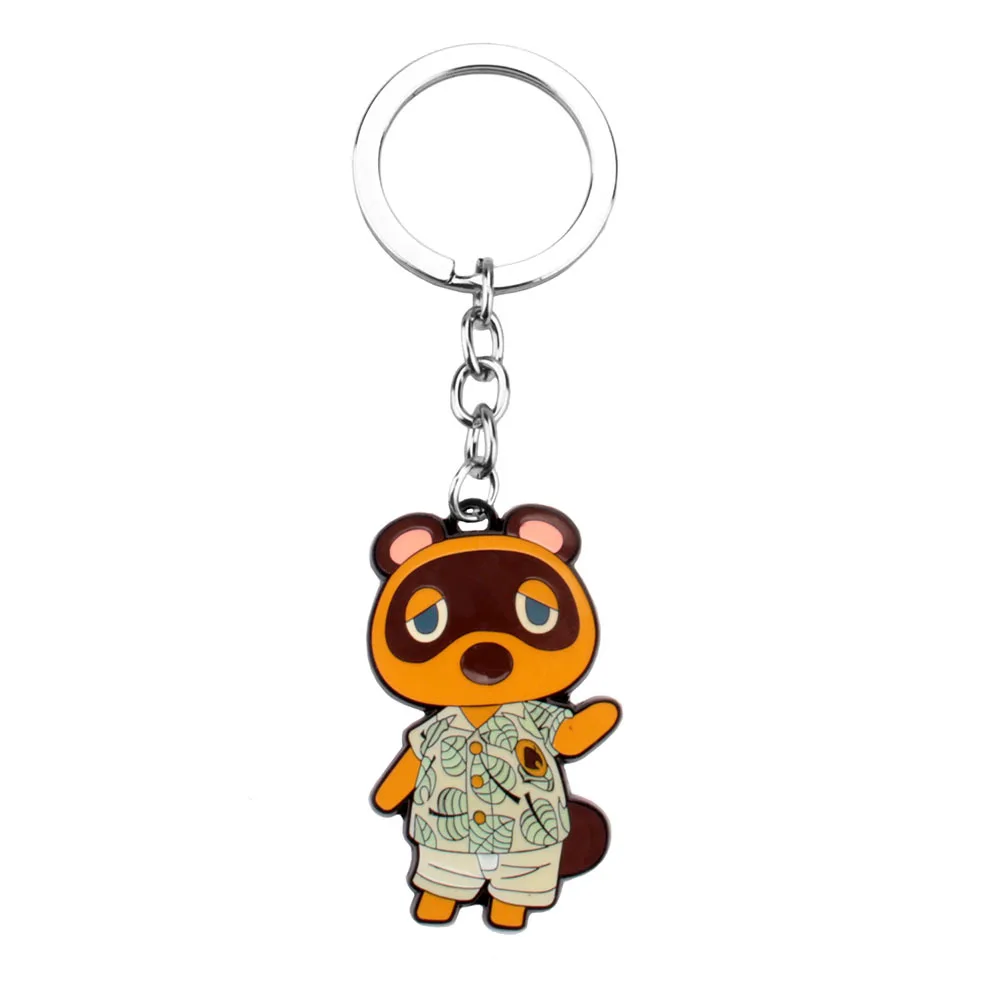 Anime Animal Crossing Enamel Keychain for Men Women Cartoon Charactor New Horizons Pendant Key Ring Fans Car Bag Decor Jewelry