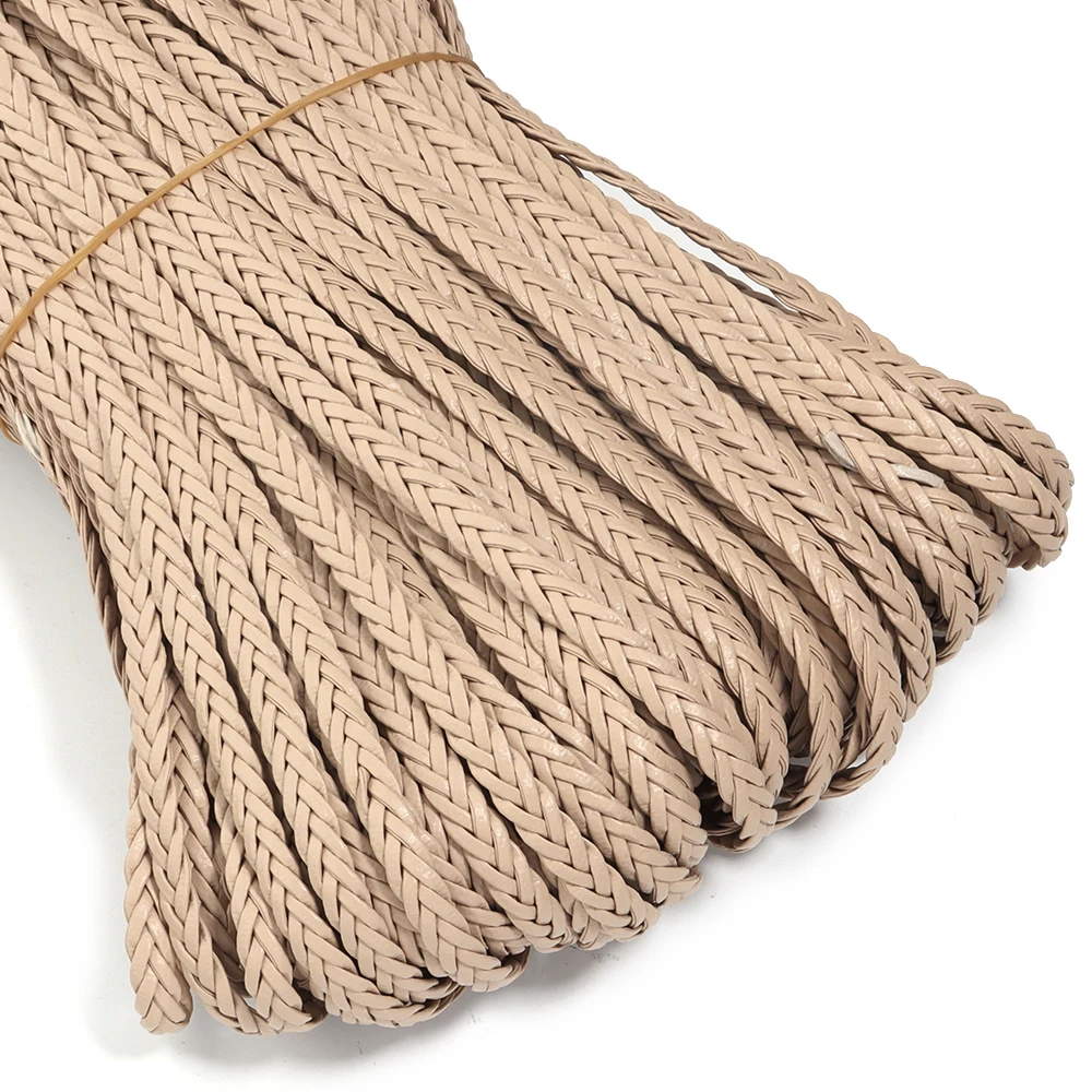 Genuine Cow Leather Braided Thong Cord for DIY Crafts