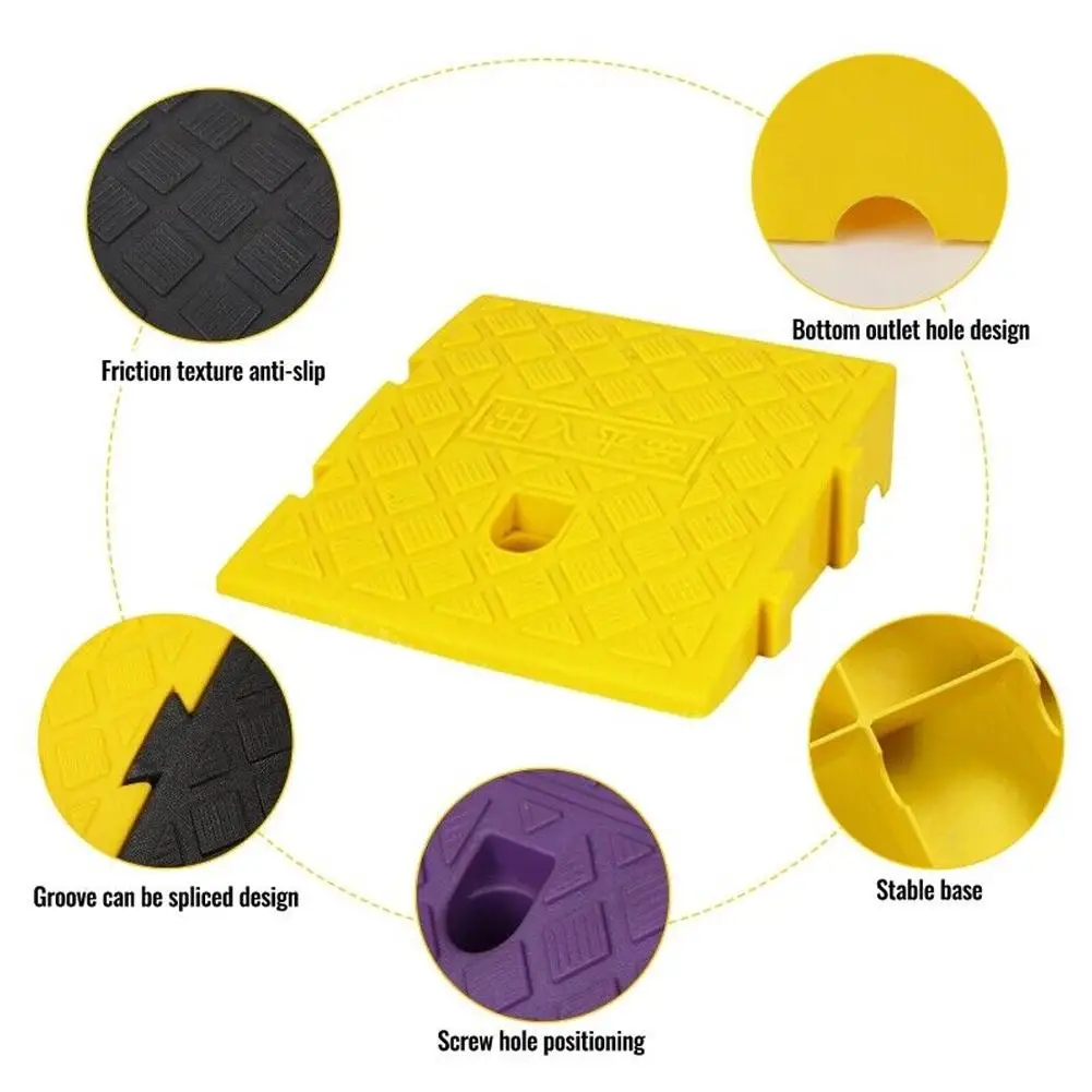 Plastic Step Mat Road Slope Ramp Pad Step Uphill Triangle Mat Curb Rubber Portable Automotive Accessories