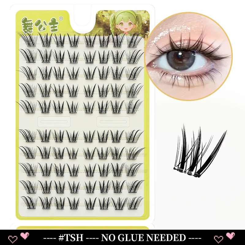 DINGSEN 10 Reihen Selbstklebende Einzelwimpern Ohne Klebstoff DIY Wimpernverlängerung Cluster Handgefertigte Wimpern Natürliche Wimpern – Detail 11