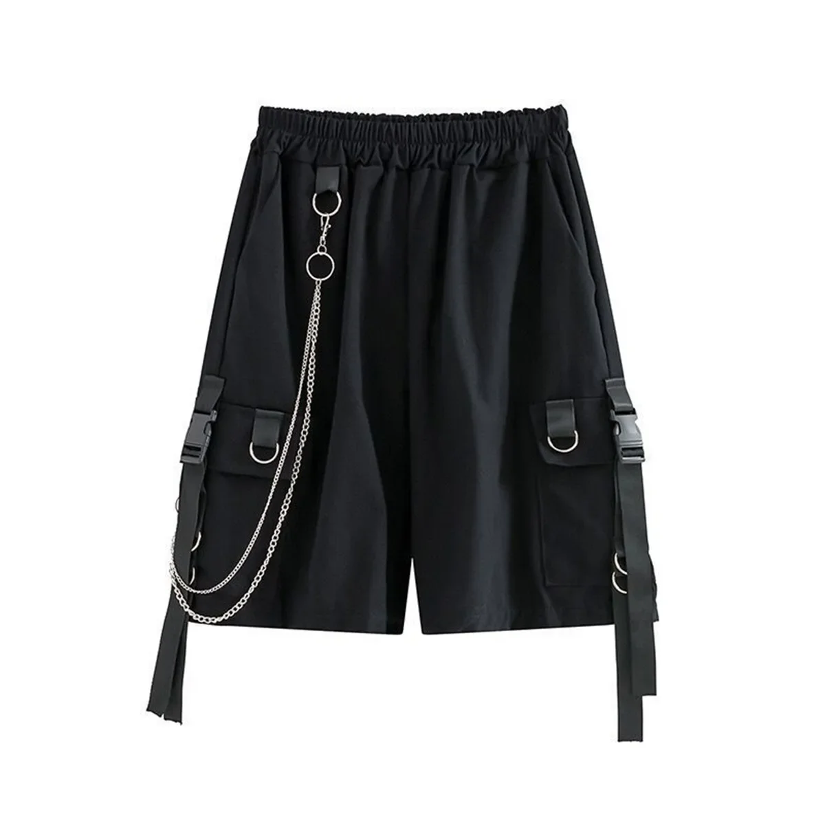 2026 Schwarze Hip-Hop Cargo-Shorts für Herren, Sommer-Laufshorts, High-Street-Loose-Fit-Hosen, Streetwear, Weiße, Lässige, Khaki-Shorts für Jungen und Mädchen – Detail 10