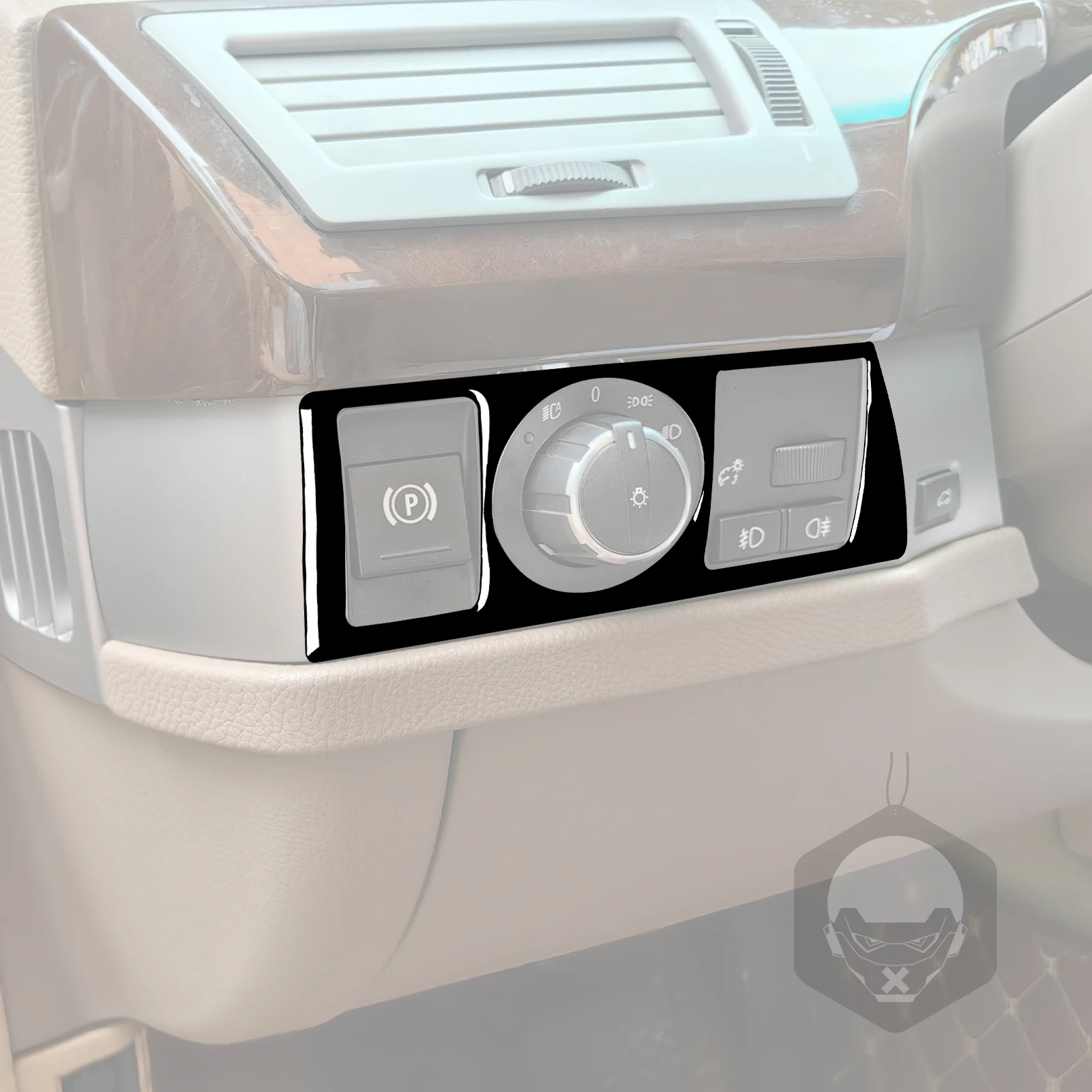 For BMW 7 Series E65 E66 2002-2008 Car Accessories Piano Black Headlight Switch Panel Cover Interior Sticker Modification view 3
