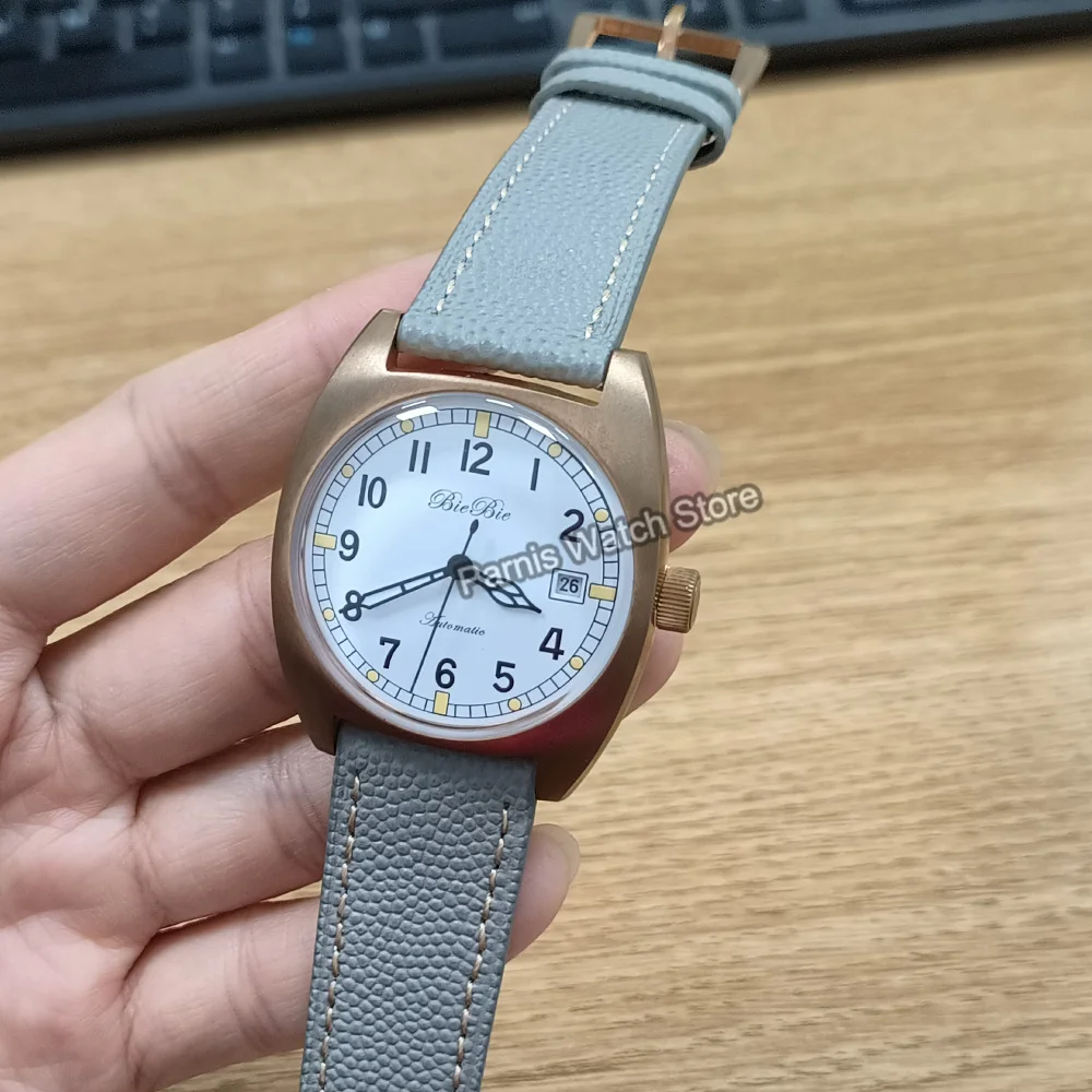 2025 Nuovo arrivo 37,5 mm Orologio automatico in materiale bronzo 5ATM Orologio da polso con pennarelli luminosi impermeabili