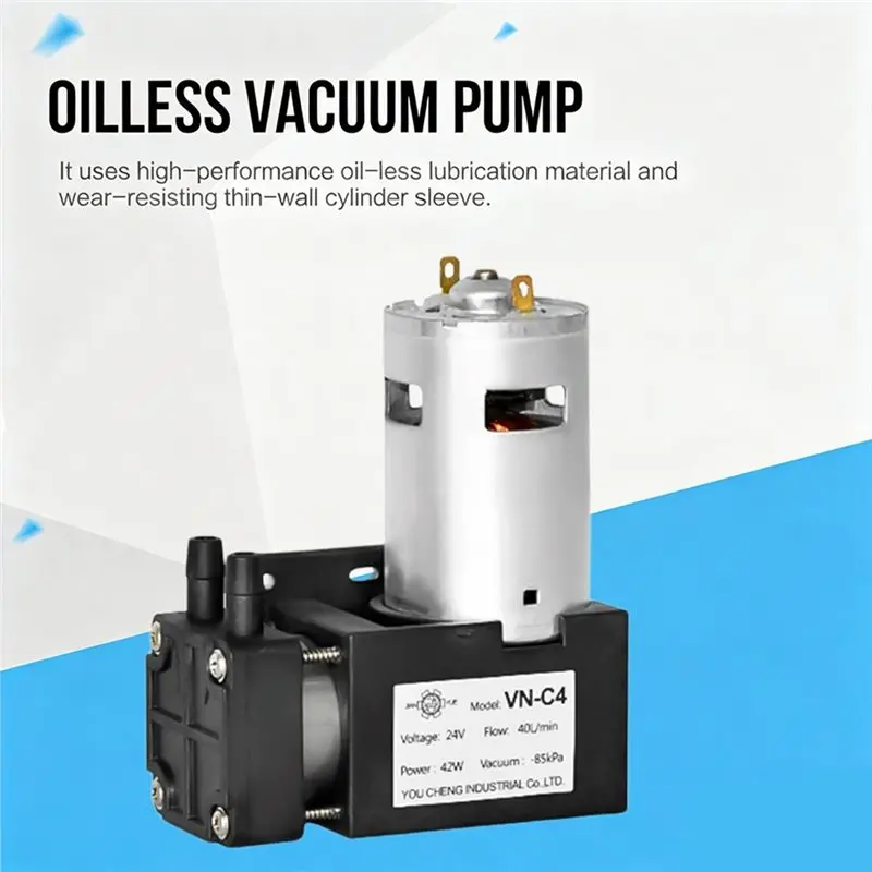 AC88-DC24V Mini Oilless Vacuum Pump 85Kpa 40L/Min For Laboratory Medicals