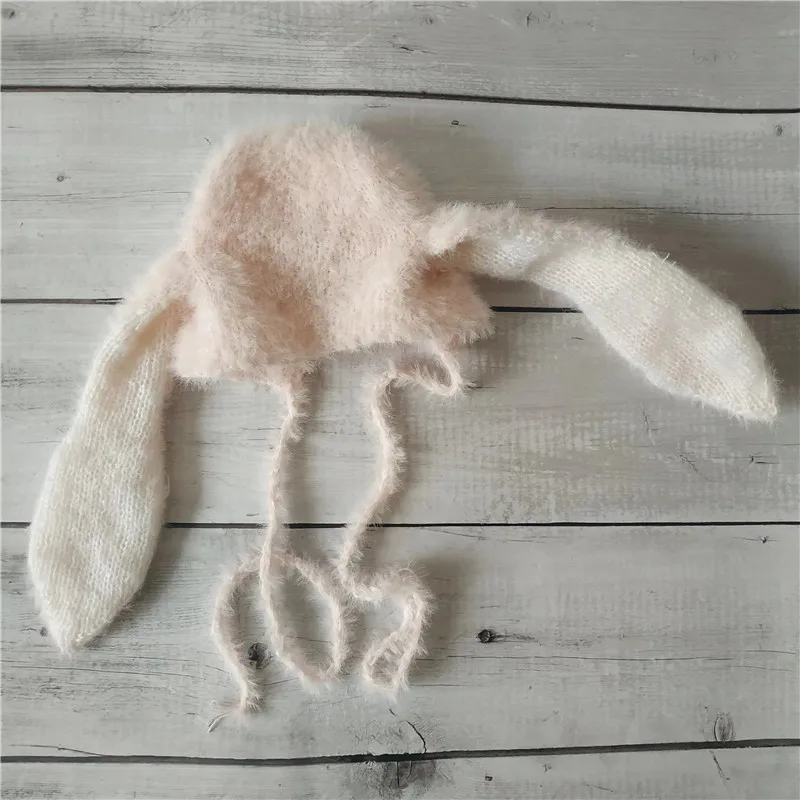 Newborn fuzzy bunny romper for baby photography props,pink rabbit for photo clothes