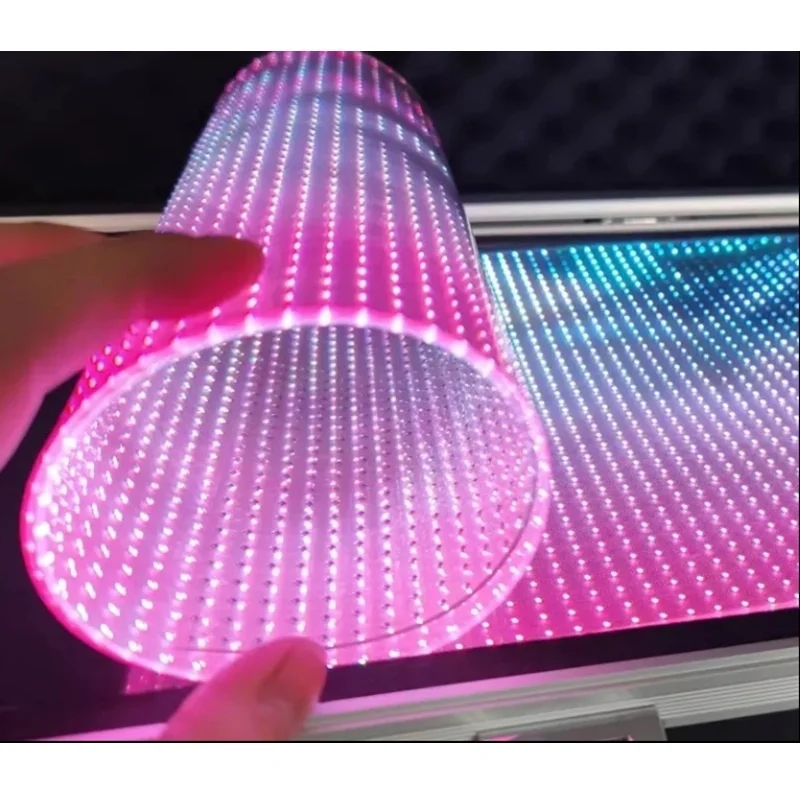 Indoor High Transmittance Advertising Screen Led Flexible Transparent Film Display on Window Glass Led Crystal Film Screen