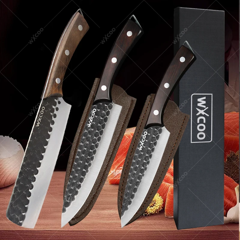 

Hand Forged Chef Knife Kitchen Knives Meat Cleaver Butcher Boning Knife for Cutting Professional Vegetable Slicing Knife