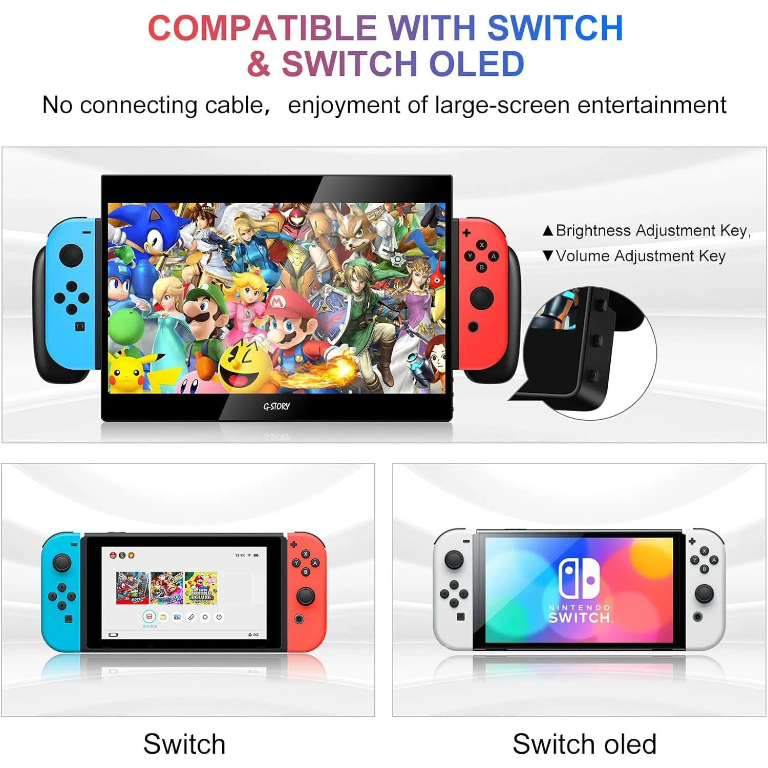 Imagem -05 - G-story-adequado para Dispositivos Portáteis com Monitores Portáteis Integrados Adequado para Nintendo Switch Monitores Específicos