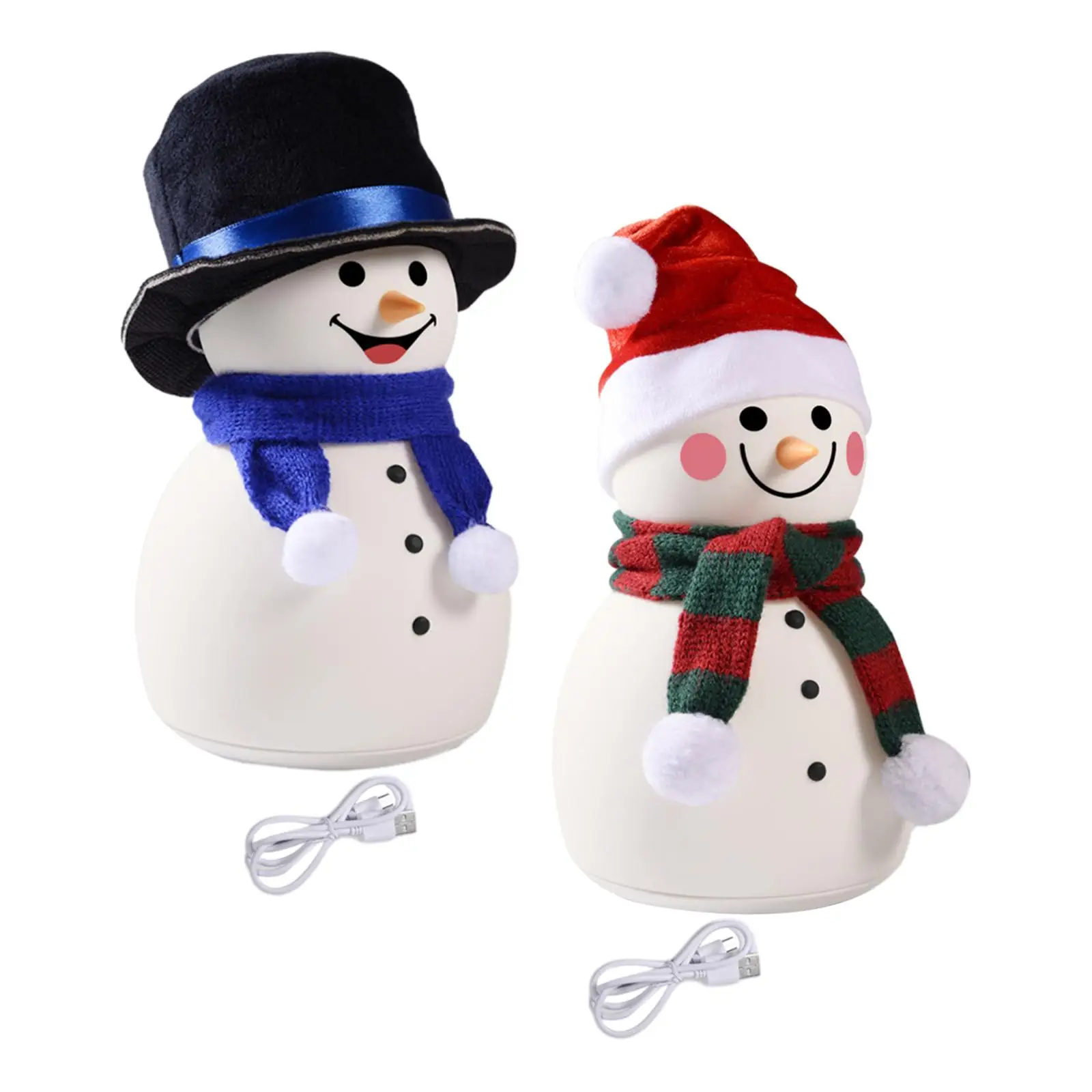 Snowman Night Light Colorful Atmosphere Light Winter Xmas Decor Small Bedside Lights for Office Tabletop Home Party Decor