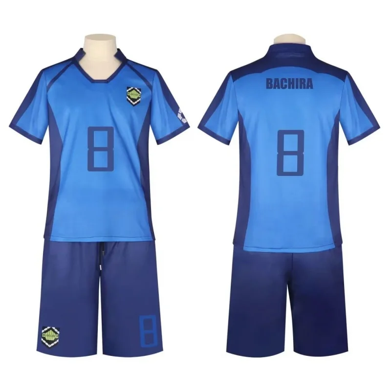 Disfraz de Cosplay de Anime BACHIRA, Conjunto de Camiseta de Fútbol de Entrenamiento # 8 Uniformes de Fútbol Bachira Meguru para Halloween