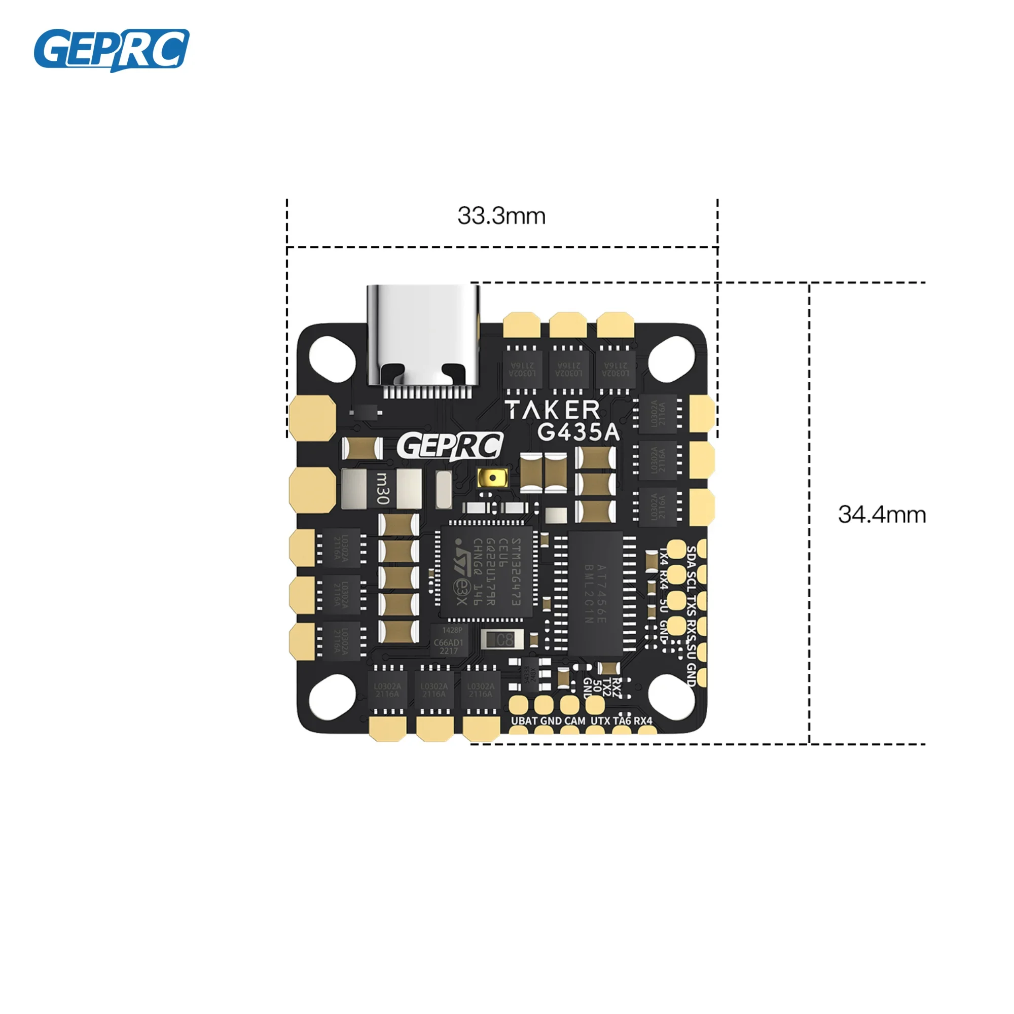 RC FPV Racing Drone, Sistema de Controle de Voo do Transmissor, GEP-TAKER G4 35A AIO G473 Controle Principal, 170MHz, 2-4S