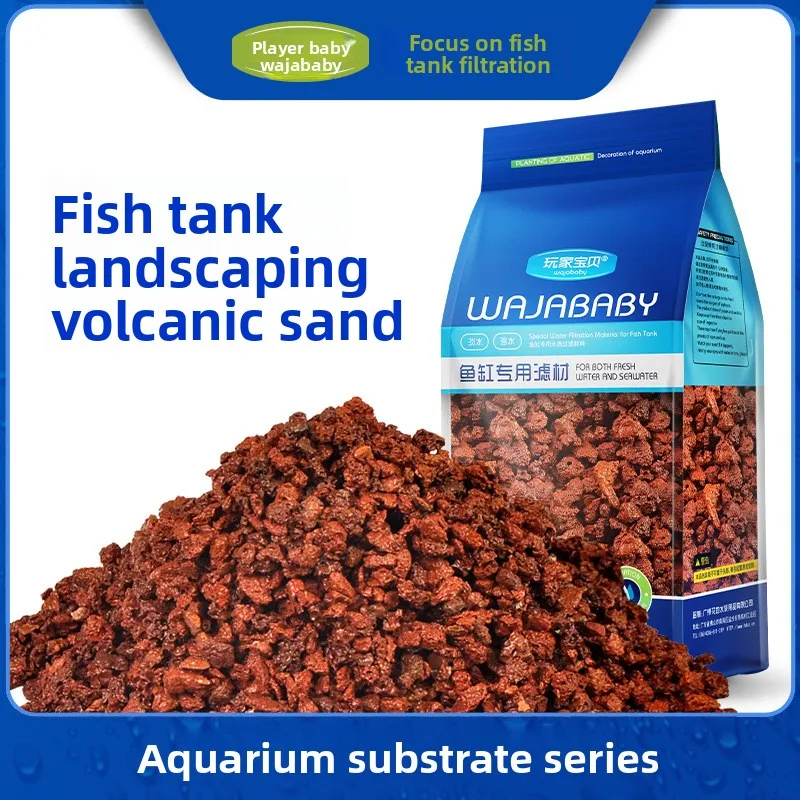 WAJABABY Volcanic Sand for Aquascaping - 1L Bag of Stable Black Substrate, Won't Cloud or Color Water for a Pristine Aquarium