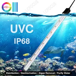 IP68 impermeable T6 LED lámpara UV 4W 6W 8W 10W 270nm 280nm lámpara germicida UVC 12V 24V para piscina acuario purificación de agua esterilización desinfección