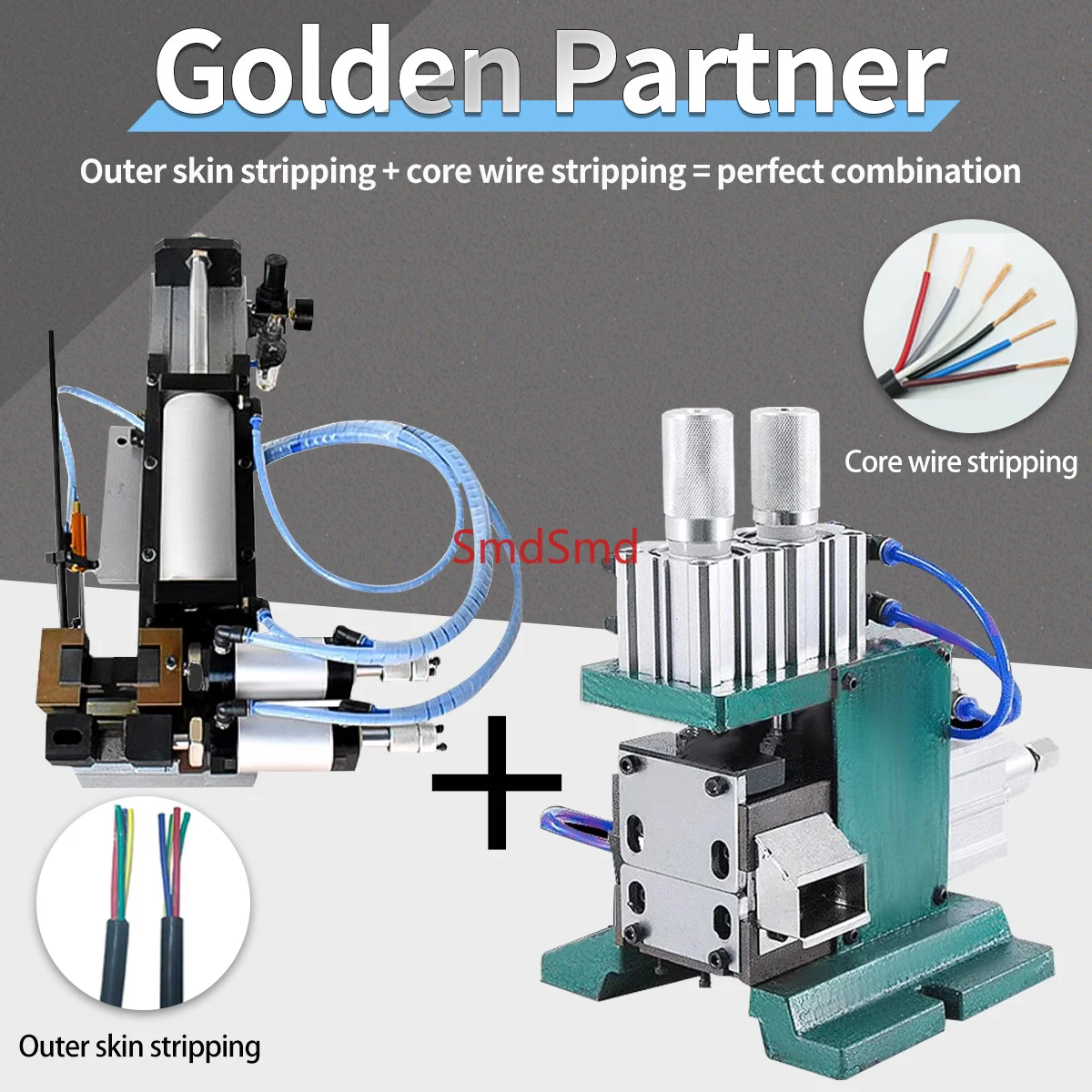 3F 4F Pneumatic Wire Stripping Cutting Machine Core Wire Stripper Twist Tool for AWG32-14 Cable Peeling 25mm Striping Length