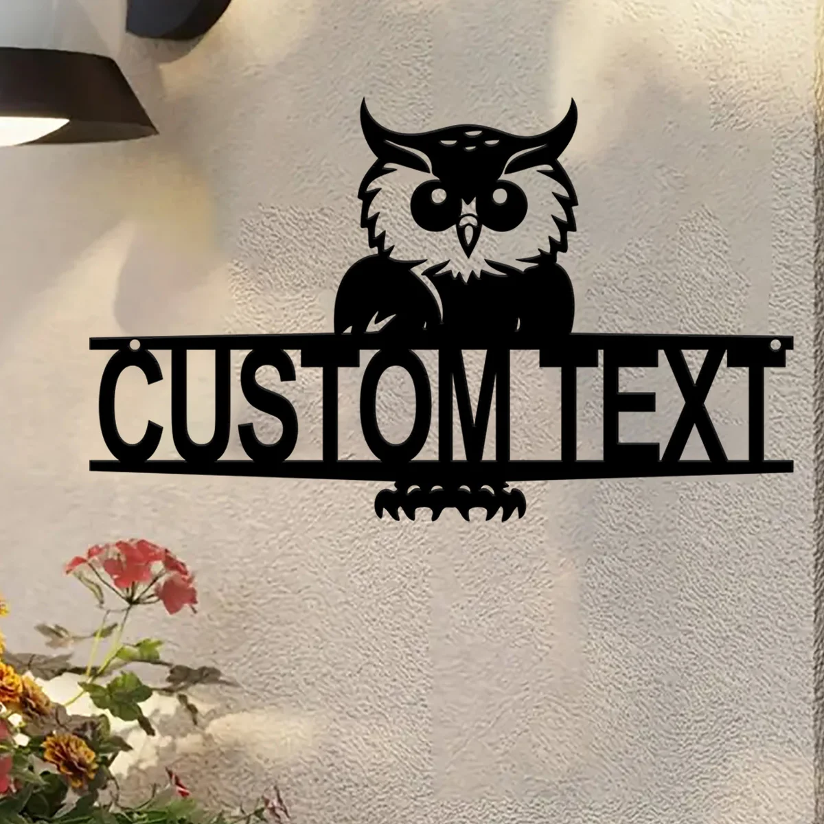

Custom Owl Metal Address Sign - Personalized Modern House Number Plaque, Unique Outdoor Wall Decor