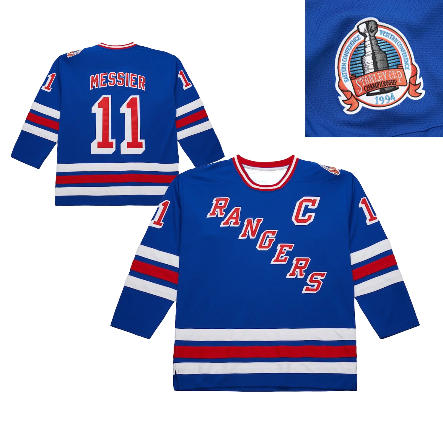 MN Men's Mark Messier Blue NY Rangers 1993/94 Power Play Player Jersey Size 11 NHL Long Sleeve 3d Printed Quick-drying Tops