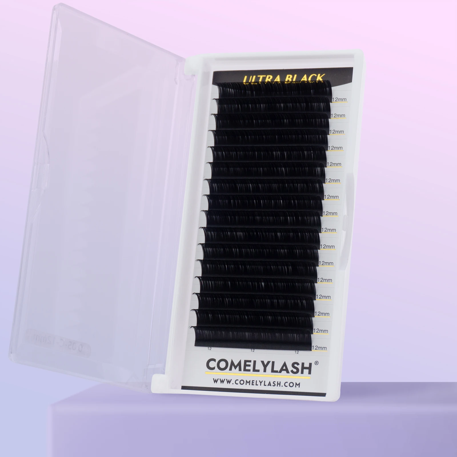 Comelylash 16rows Cashmere Matte Ultra Black individual Eyelash Extension 1-Trays 8-16MIX Volume Lash Extension
