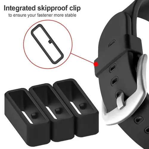 Imagen 2 del producto Correa de reloj de goma de repuesto, anillos de bucle, correas de reloj de silicona para Garmin 935/945x Fenix 7 6 5 Vivoactive 4, 1-10 Uds.