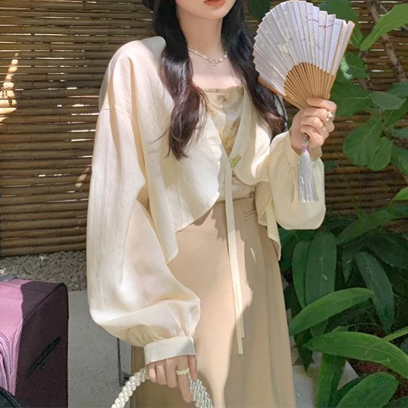 

Солнцезащитные куртки женские новые в китайском стиле свободные винтажные летние универсальные литературные повседневные нежные Ulzzang темпераментные для взрослых